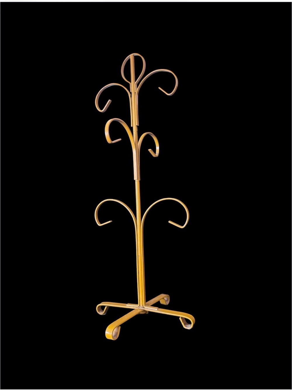 Vintage mustard yellow mug tree